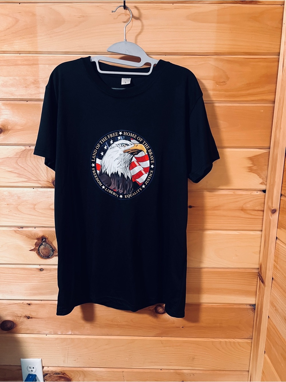Men's Black Eagle Emblem Short-Sleeve Tee